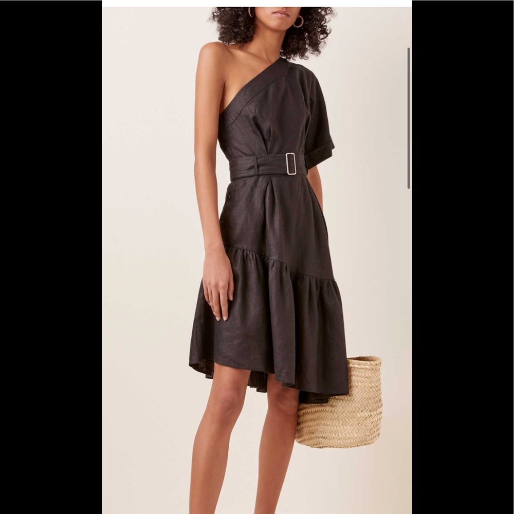 NWT- Matthew Baruch Linen One Shoulder Dress [Moda Operandi]